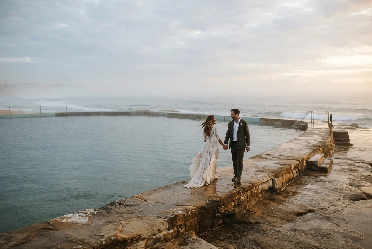 Newcastle wedding photography — Merewether Baths at Merewether