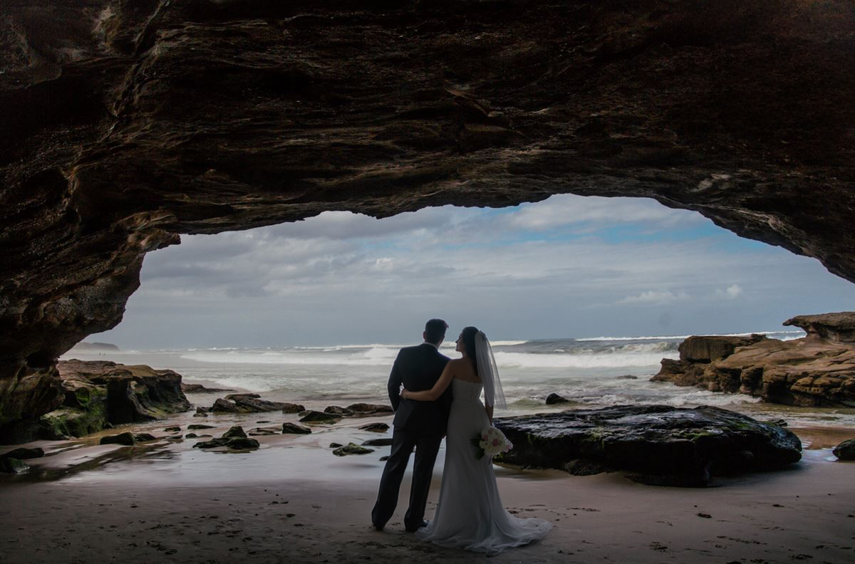 Caves Beach Surf Club, an oceanfront wedding venue perched above the sea caves at Caves Beach near Lake Macquarie, NSW