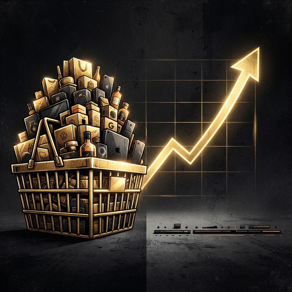 Higher average basket size versus lower transaction volume