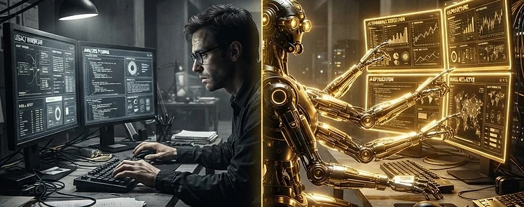 A golden autonomous robotic agent executing multiple software tasks independently