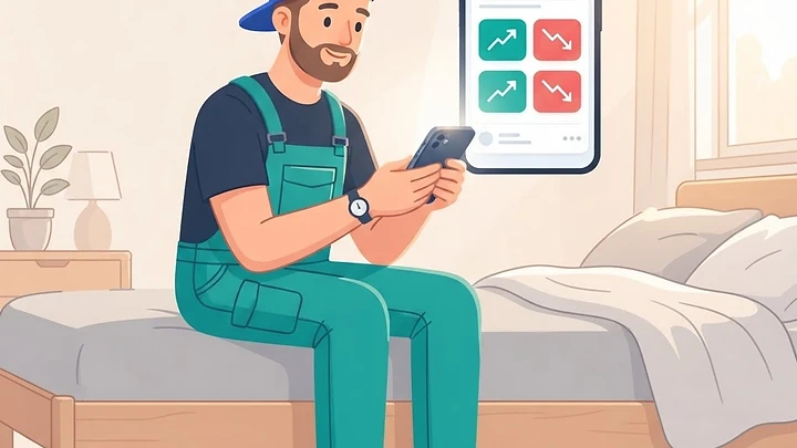 A tradesperson reading their morning OpsPulse digest on their phone
