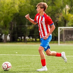 En acción con el Atlético de Madrid