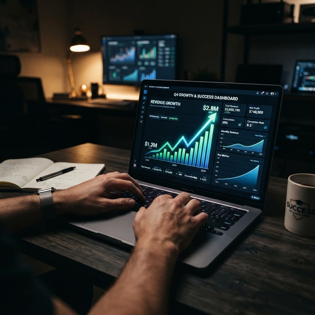 Analytics dashboard showing growth
