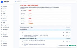 Income and statement months update in real time as they arrive.