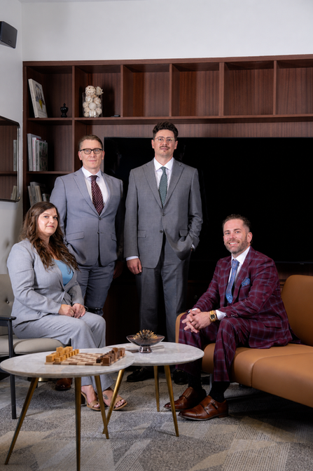 The Majors Law Group legal team in the firm's office lounge