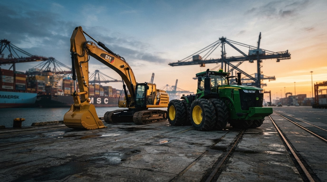 Heavy equipment at shipping port