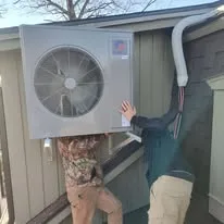 HRS Heating and Cooling technician providing heat pump service in Greenwood Indiana
