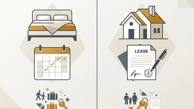 Infographic comparing Airbnb and long-term rental returns, expenses, and risk for Omaha investment properties.