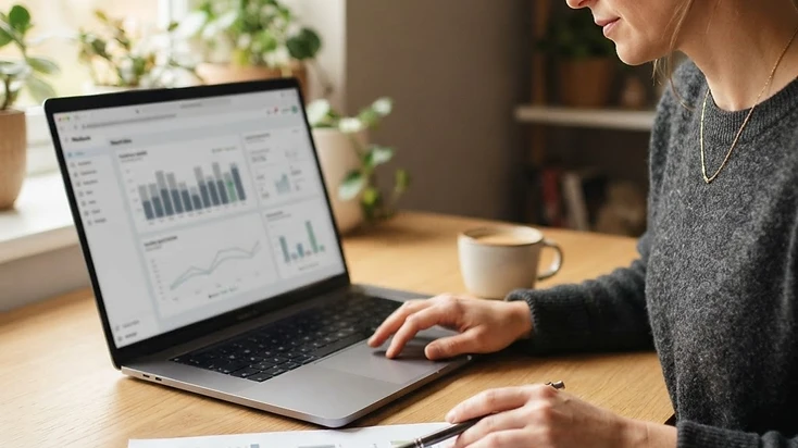 Owner reviewing Airbnb performance metrics