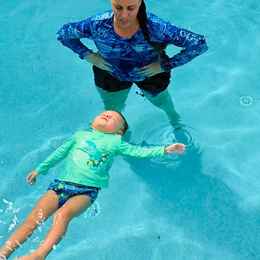 Child floating during an ISR lesson
