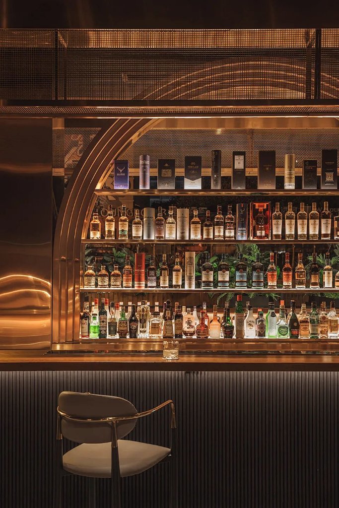 Arched Brass Bar Display