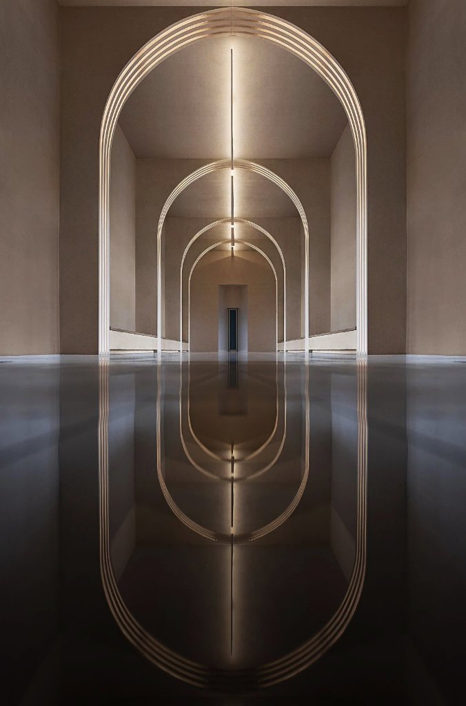 Arched Corridor — Reflective Floor