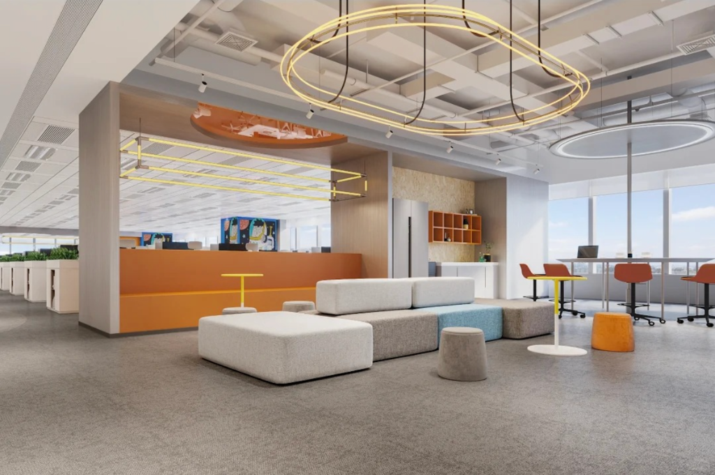 Open-Plan Office — Orange Accent