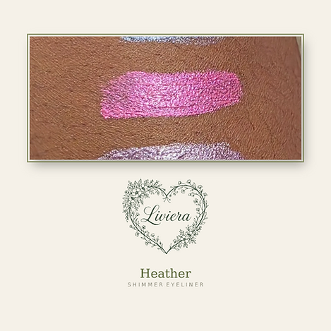 Liviera Heather shimmer eyeliner swatched on skin β the real shade, no filters