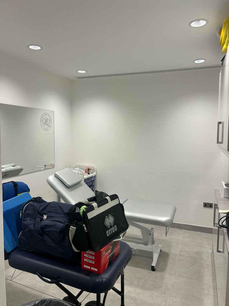 Treatment room — physio couch and storage