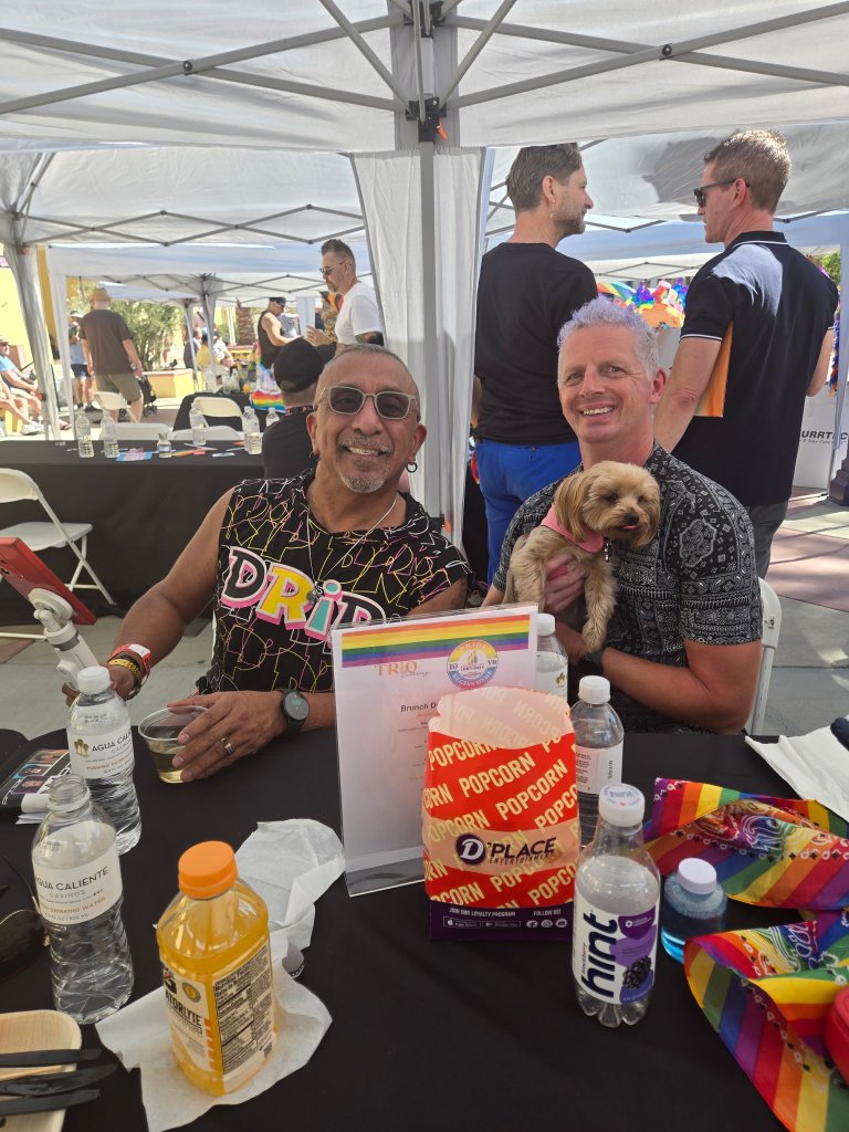 Sunshine Herrera celebrating with LGBTQ+ community members at Cathedral City event