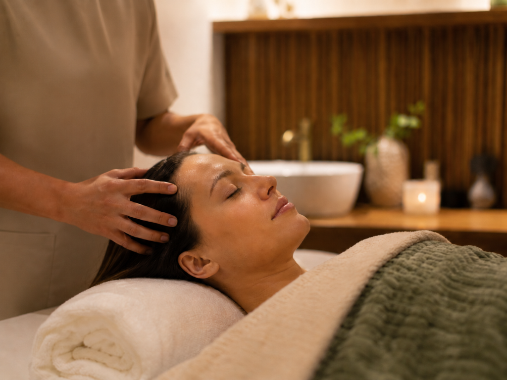 Twin olive treatment room at The Vault Spa