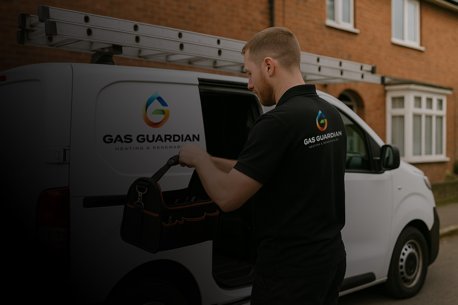 Gas Guardian engineer and branded service van