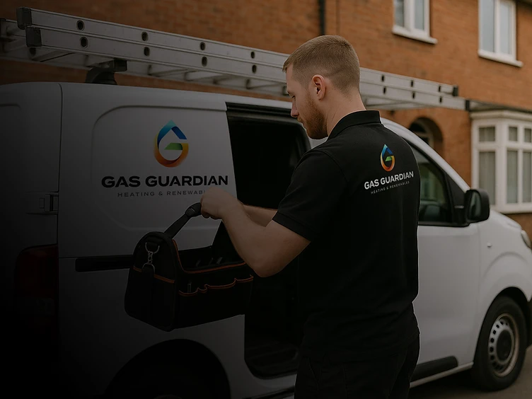 Gas Guardian engineer and branded service van