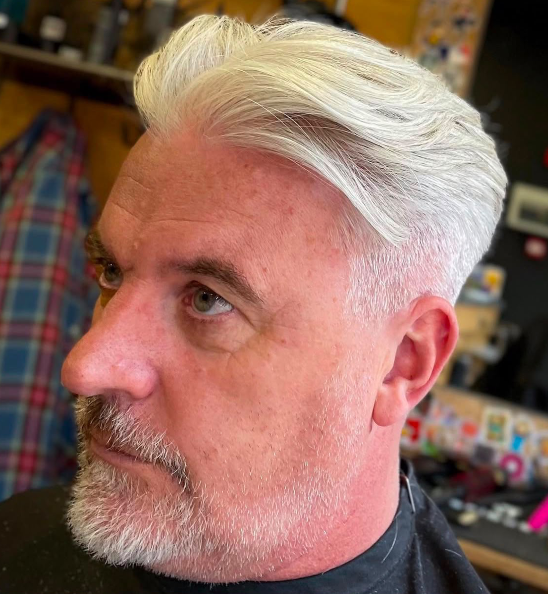 Silver textured top with faded sides