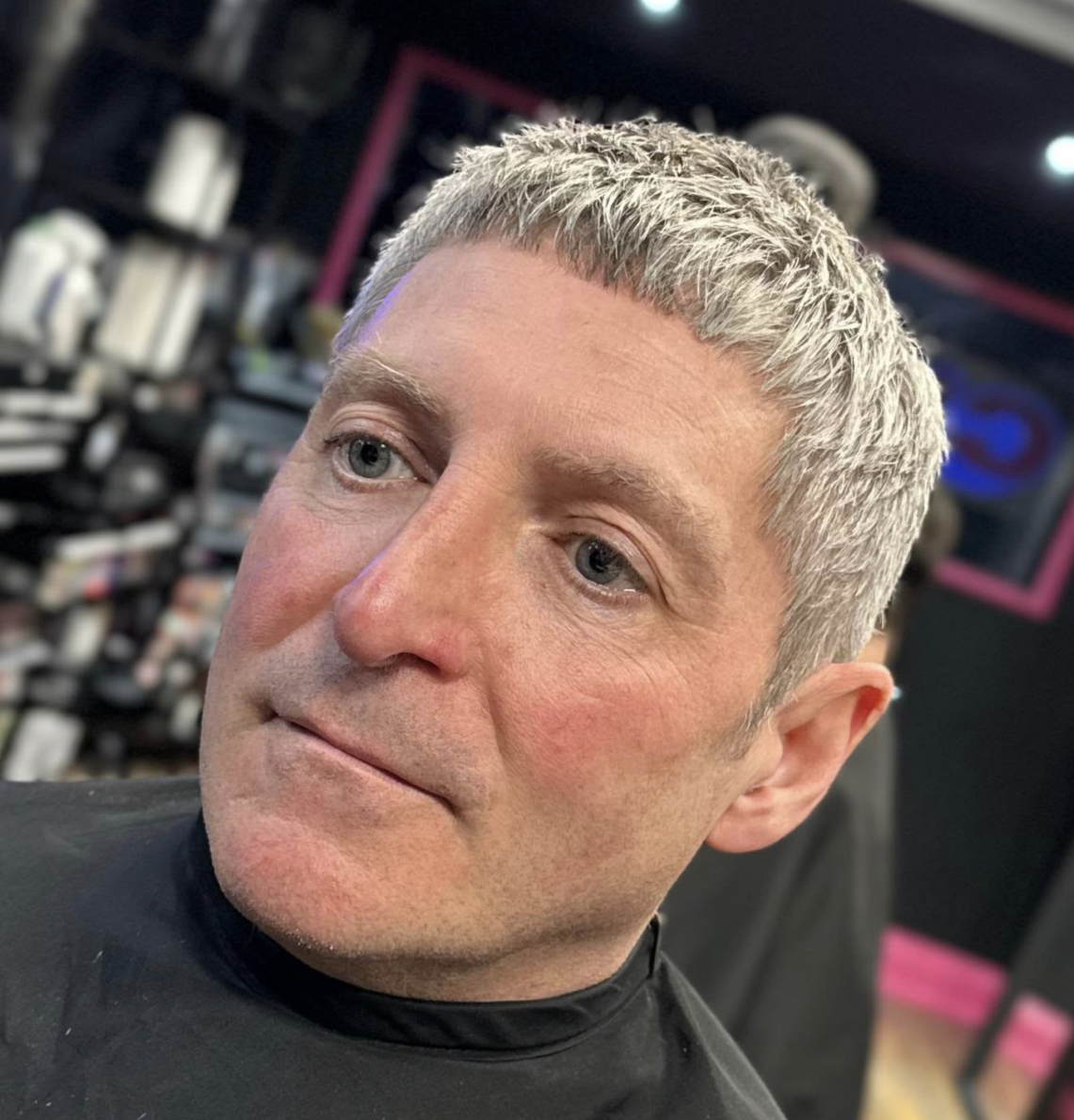 Textured silver-grey crop cut