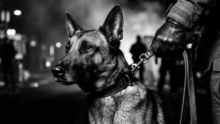 A reactive dog working calmly with a professional canine behavior specialist