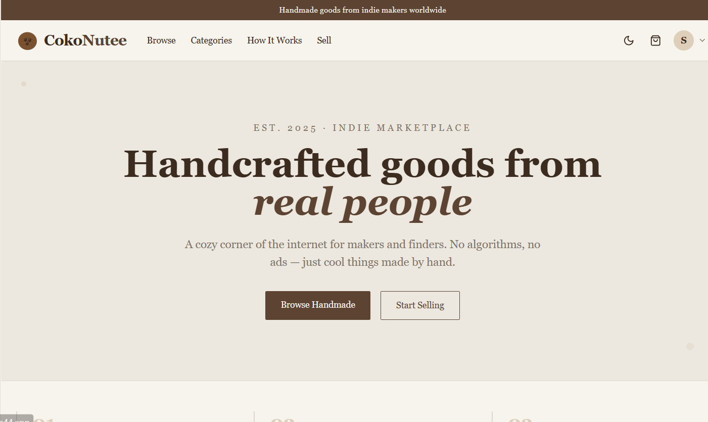 CokoNutee Marketplace template preview