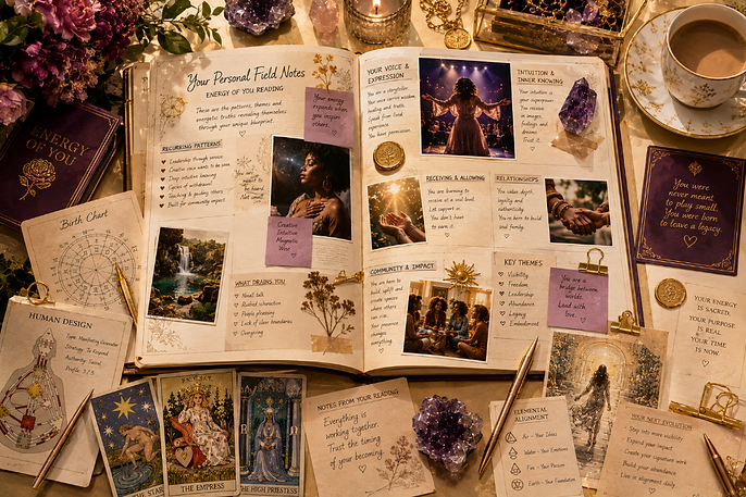 Your personal field notes — the Energy of You workbook you receive