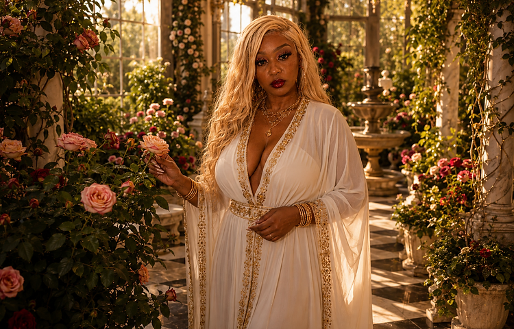 Madam Rose among the roses