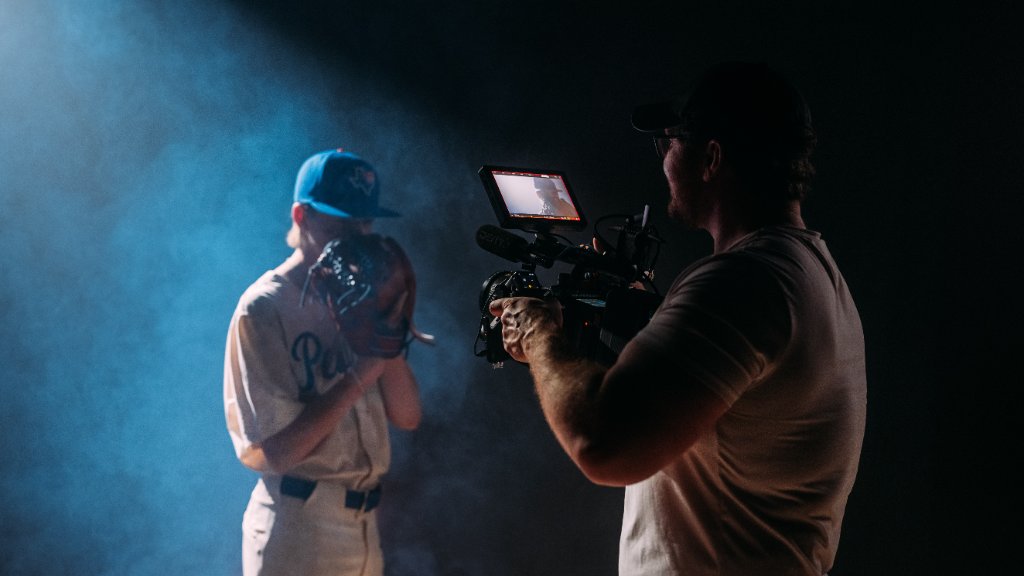 Hunter filming on location