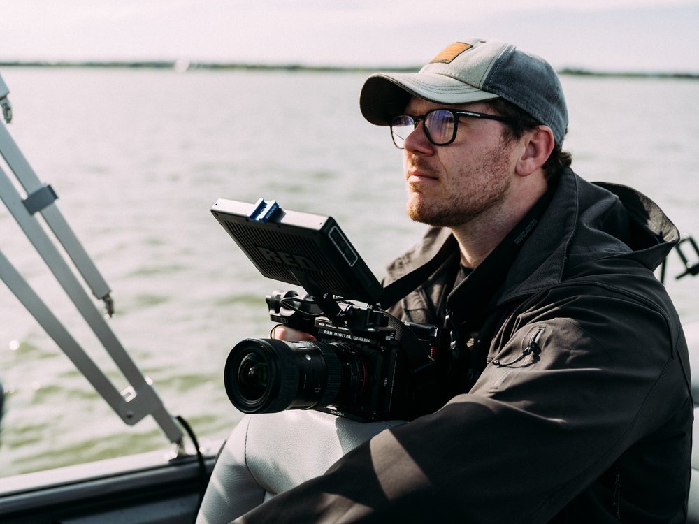 Hunter Clark operating a cinema camera