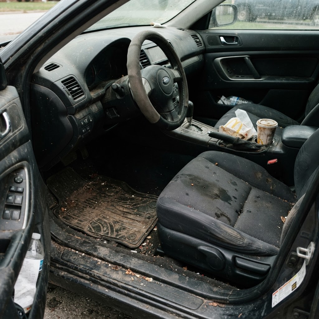 Before — Interior Transformation, vehicle prior to detailing