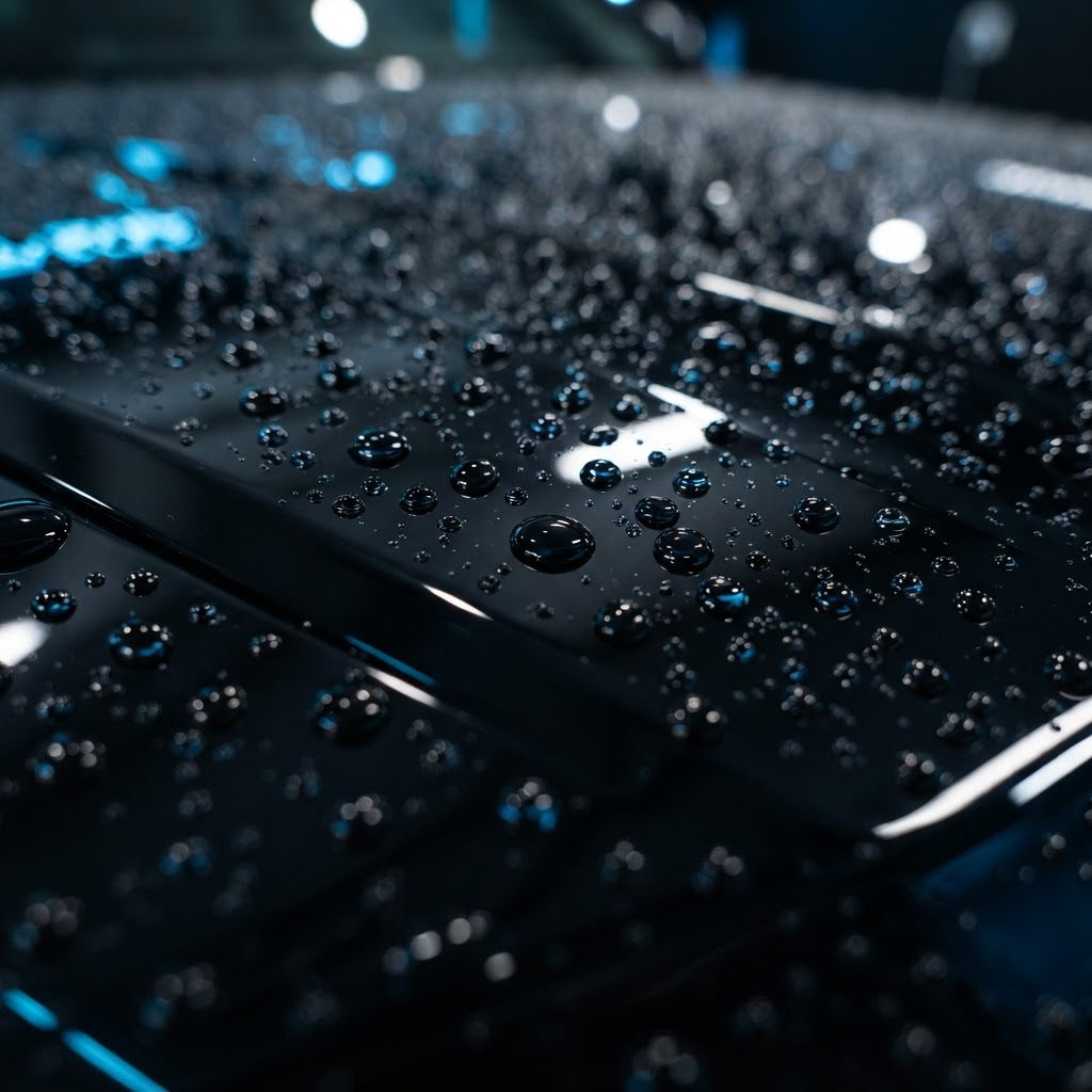 Glossy black car freshly detailed by Hope Mobile Auto Detailing — premium mobile detailing in the Greater Toronto Area