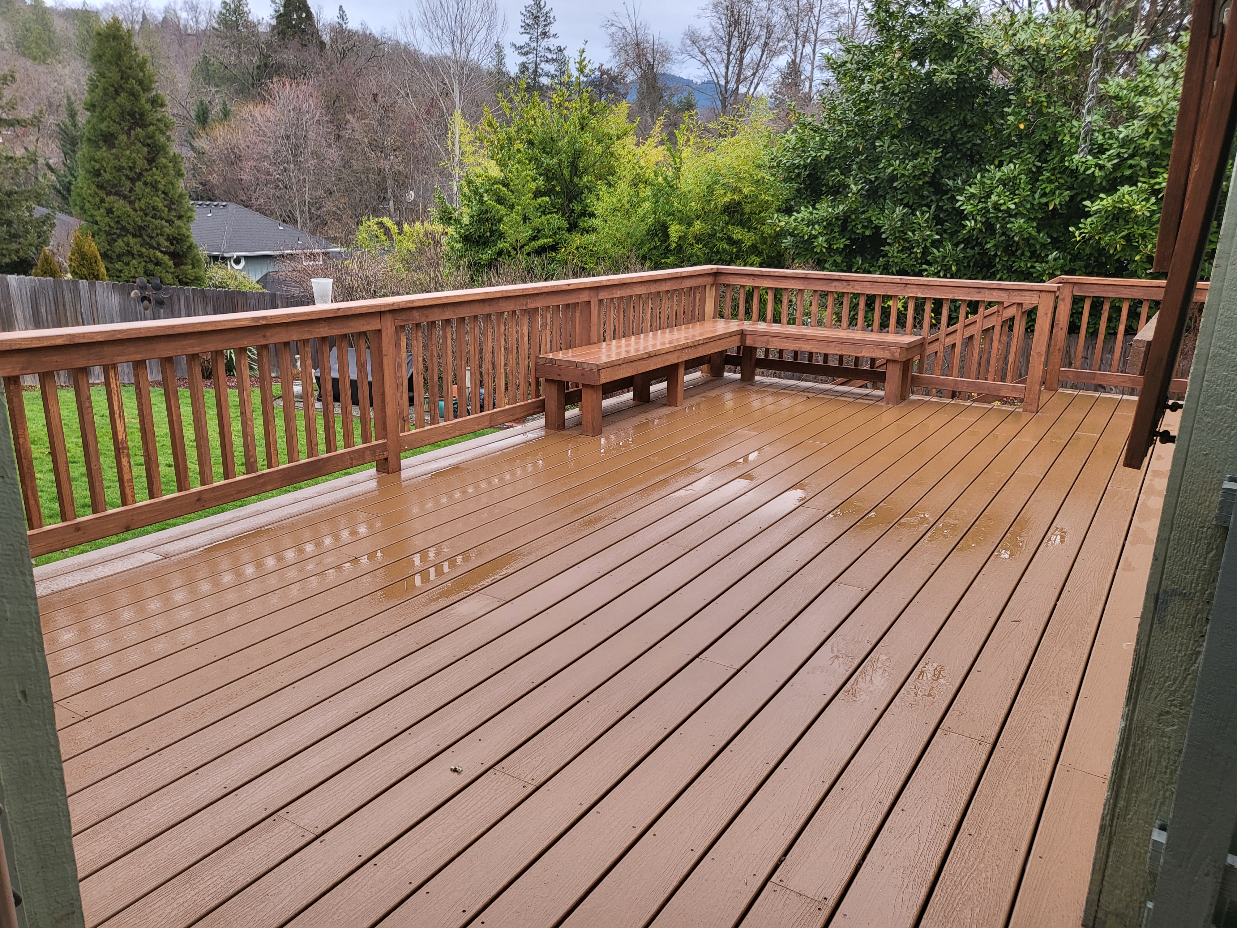Custom Composite Deck with Built-In Bench