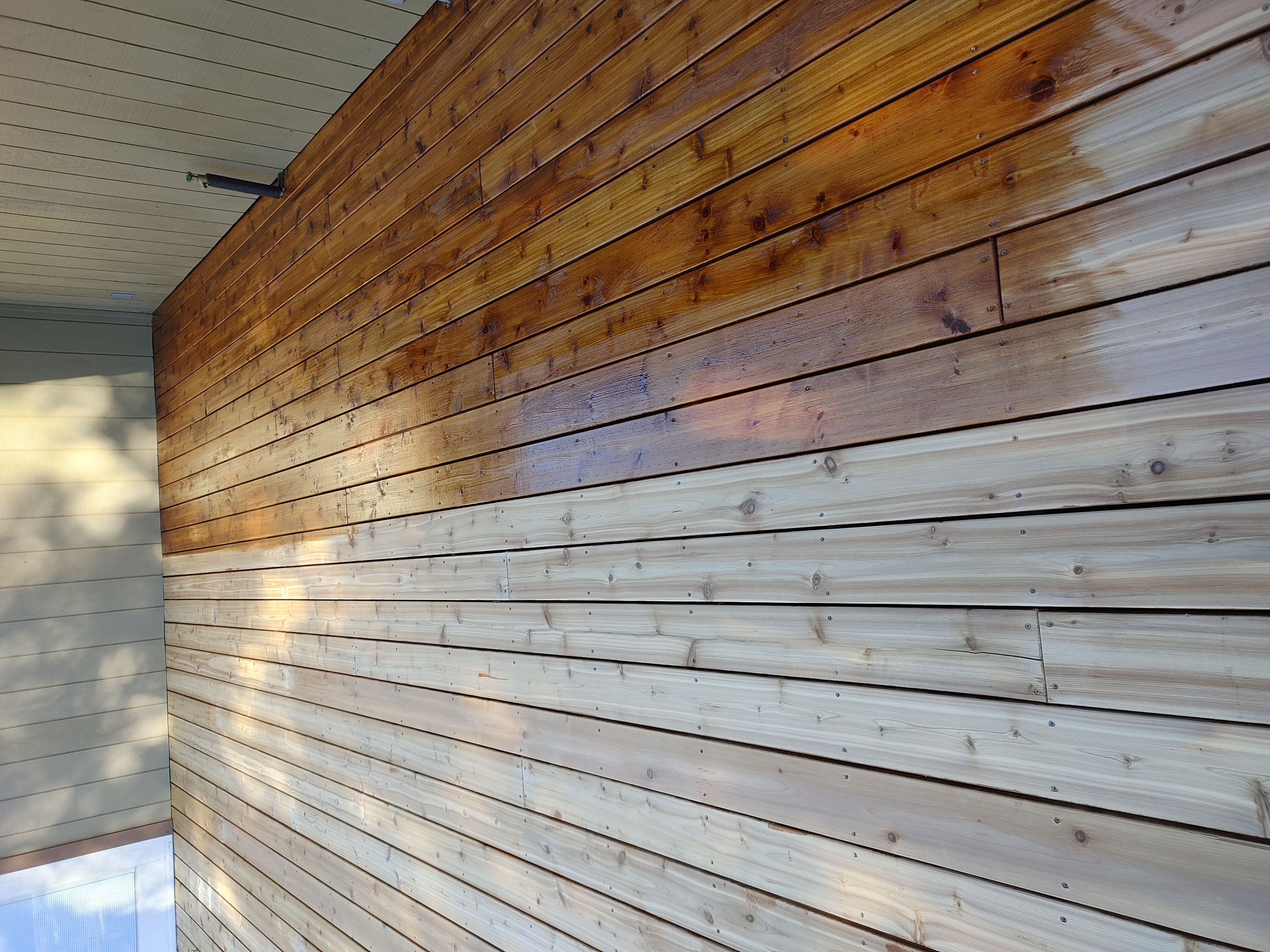 Custom Cedar Deck with LED Post Cap Lights 4