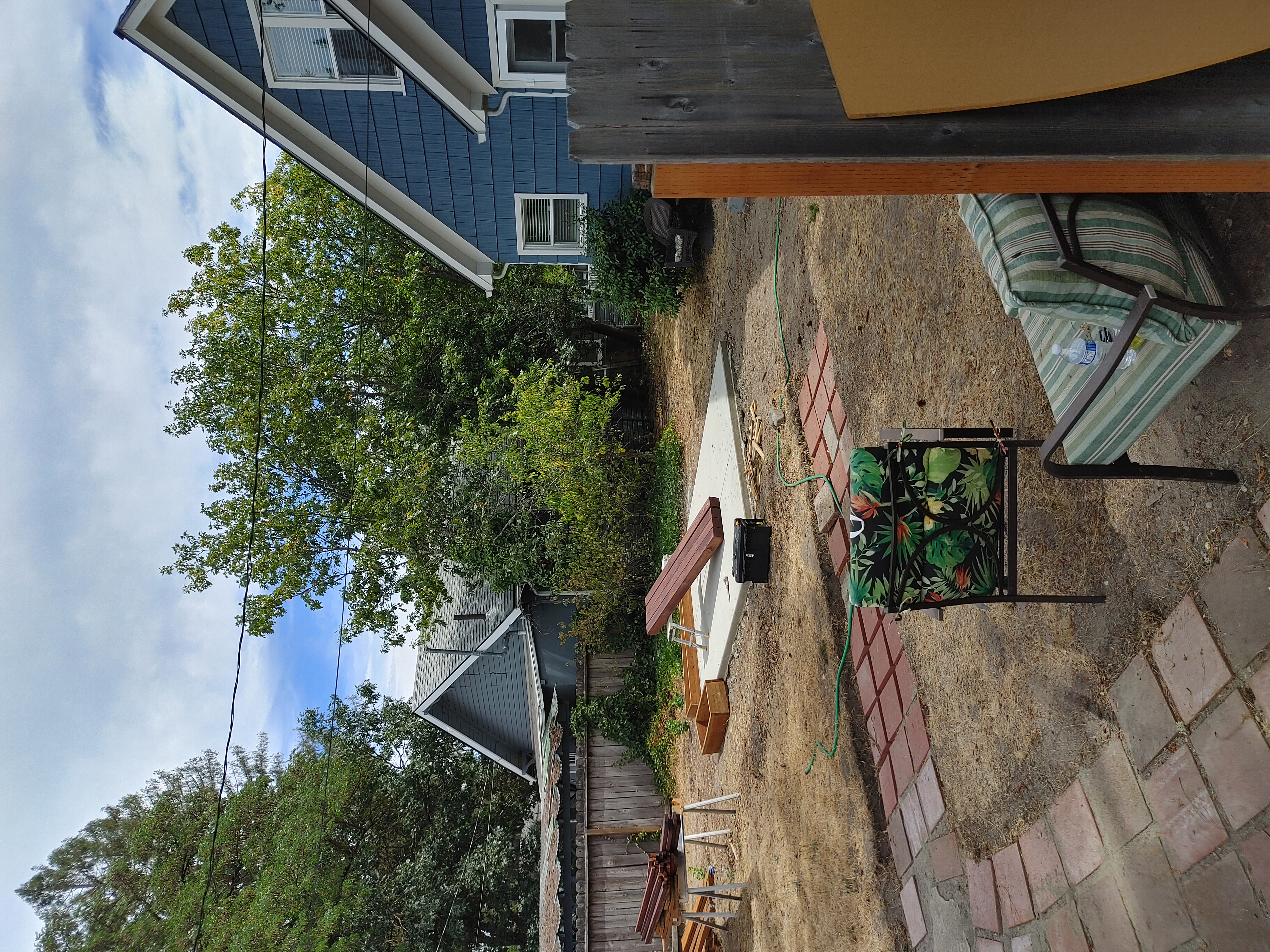 Stained Cedar Pergola on Concrete Patio 2