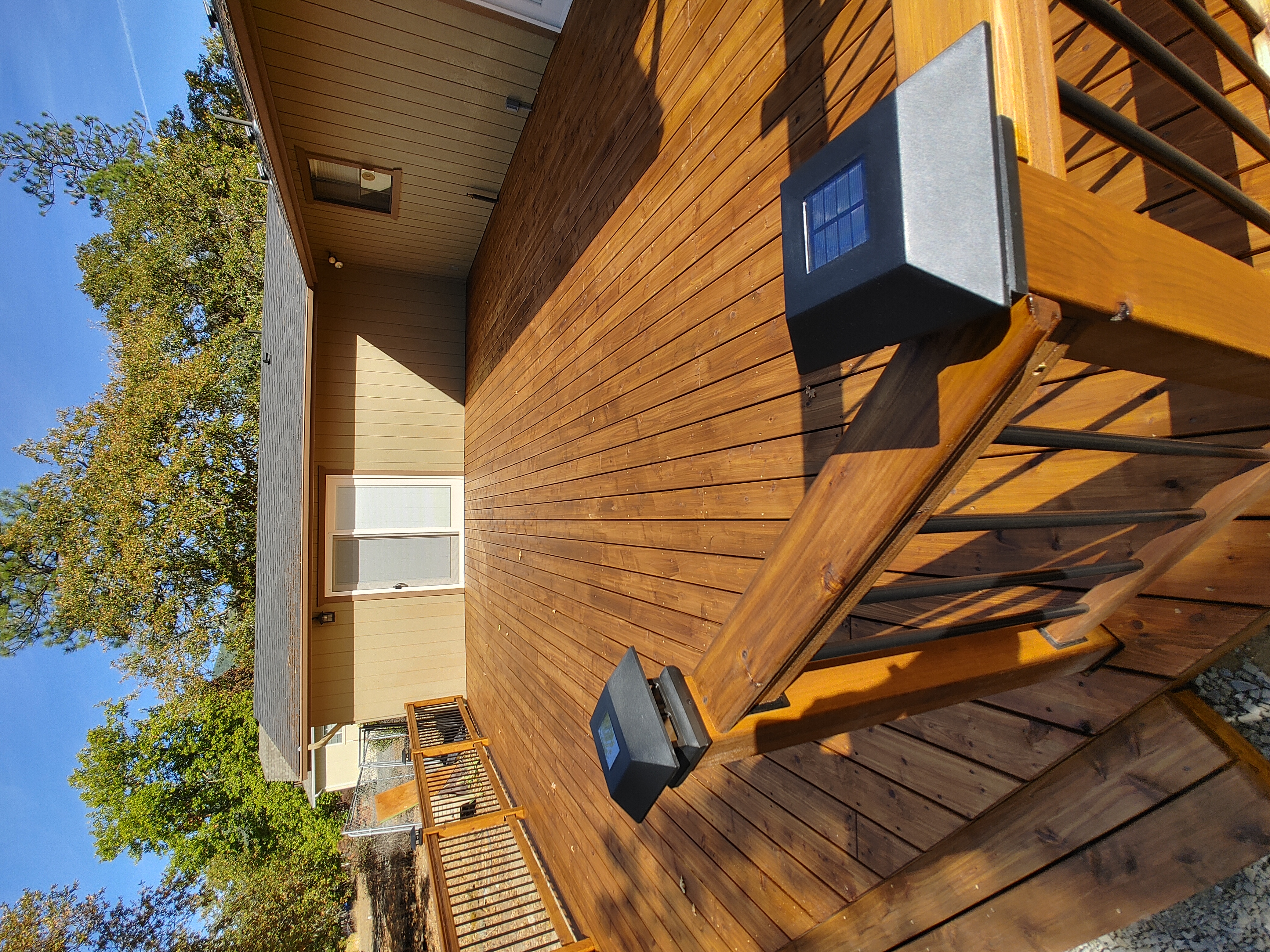 Custom Cedar Deck with LED Post Cap Lights