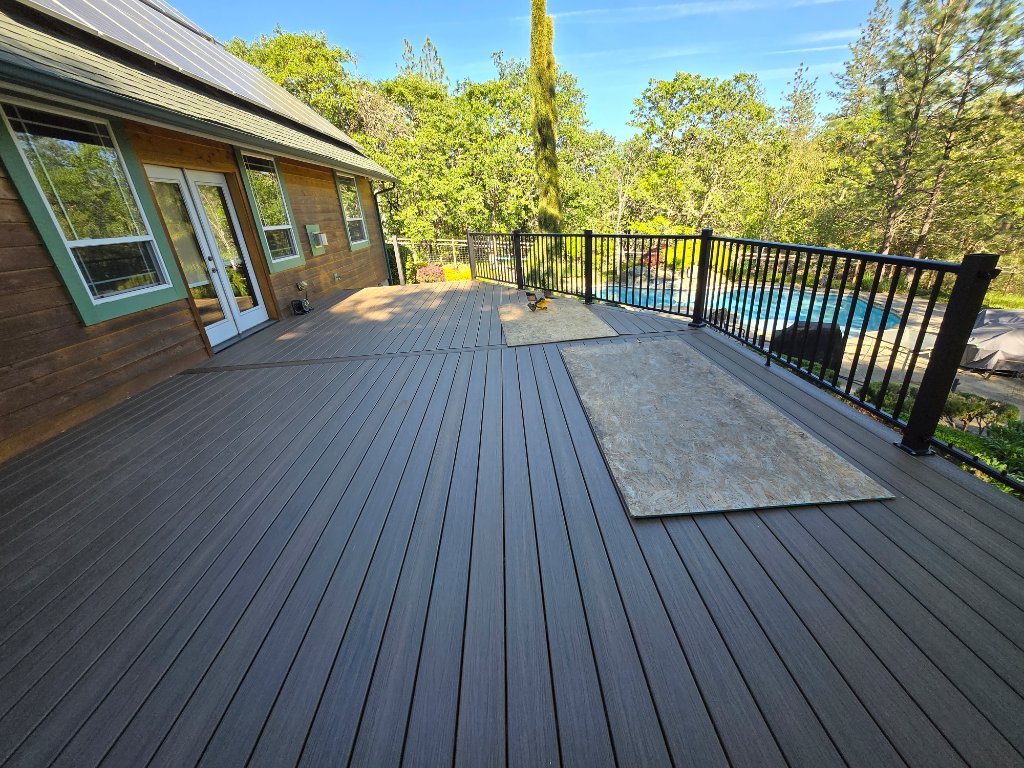 Trex Poolside Deck Overlooking Underground Pool Near Murphy 4