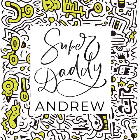 Super Daddy Father's Day greeting card with editable doodle border design, illustrated by Aarti.