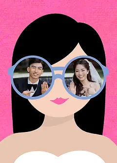 Sunglasses Series - Black Hair Girl