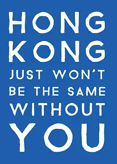 Classic  Leaving Card by Biscuitmoon Designs - Blue and white, delivering a heartfelt message for someone leaving Hong Kong