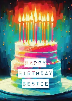 Bright Birthday Candles Bestie