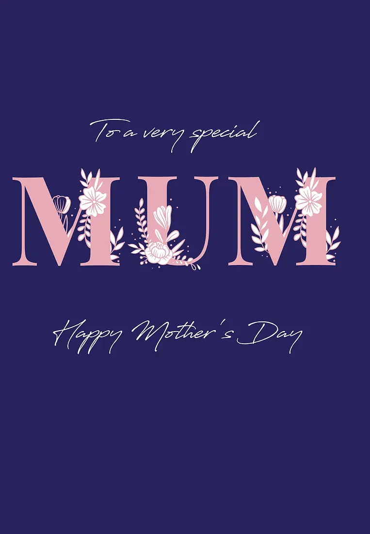 Floral Letters - Mother’s Day UK (Navy)