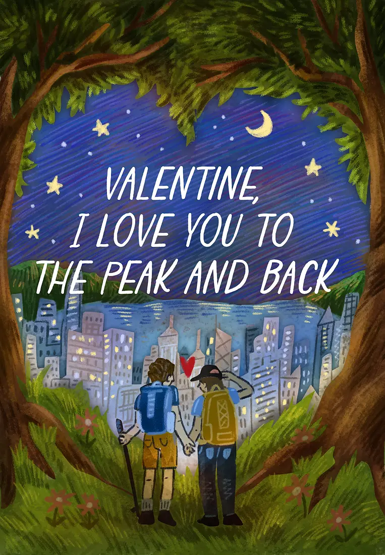 Valentine, I love you to the peak and back