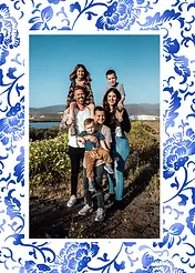 Chinese Blue Floral Patterns - Photo Portrait