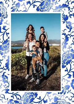 Chinese Blue Floral Patterns - Photo Portrait