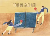 Playful Card by Suison Ma - illustration of two people playing table tennis, highlighting their movements and the action of the game