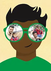 Sunglasses Series - Brown Skin Black Hair Boy