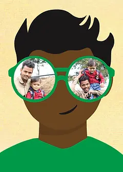 Sunglasses Series - Brown Skin Black Hair Boy