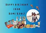 Personalised Birthday Photo Card by Crafty Bitch - Cultural icons, space for personalized message and blue background